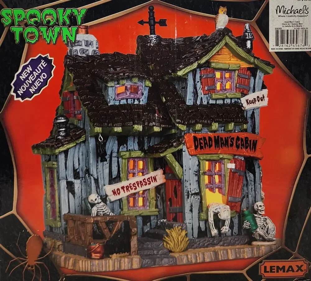 Lemax Spooky Town # 45676 Dead Man's Cabin Illuminated 2014 New In Box NICE